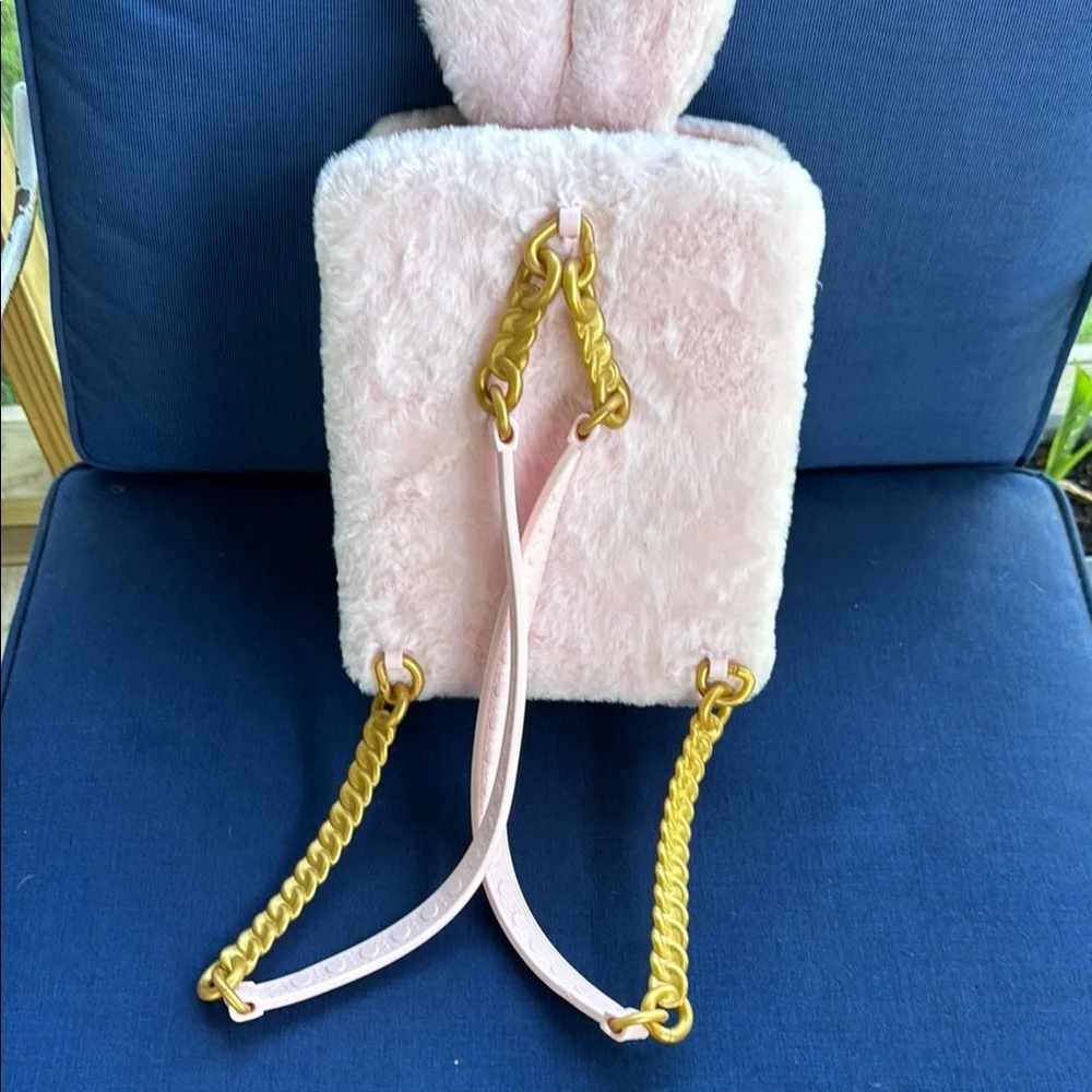 Pink and White Bunny Plush Bag with Kawaii Design